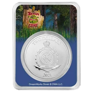 Niue – 2 NZD DreamWorks Shrek COLOR 2021 – 1 Oz Silber COLOR Blister 12