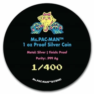 Niue – 2 NZD 40 Jahre Miss Pac Man 2021 – 1 Oz Silber PROOF 15