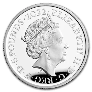 Großbritannien – 5 GBP Tudor Beasts (2.) Lion Of England 2022 – 2 Oz Silber PP 11