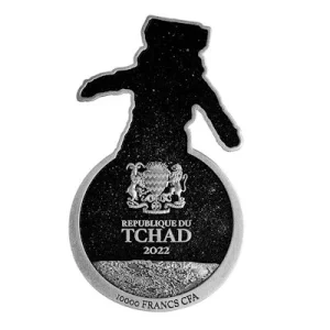 Tschad – 10000 Francs Astronaut On The Moon 2022 – 2 Oz Silber 6