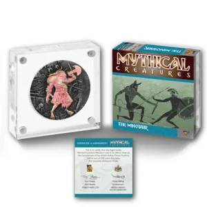 British Indian Ocean Territory – 4 GBP Mythical Creatures: Minotaur – 2 Oz Silber HR AntikFinish 9