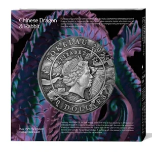 Tokelau – 10 NZD Hase Vs. Chinesischer Drache 2023 – 2 Oz Silber 12