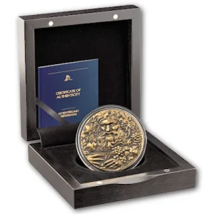 Niue – 5 NZD Bacchus 2022 – 2 Oz Silber Antike Vergoldung Hochrelief 9