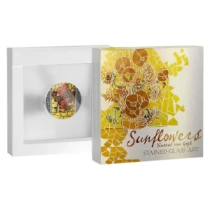 Ghana – 10 Cedis Meisterstücke: Van Gogh Sunflowers 2022 – 2 Oz Silber 11