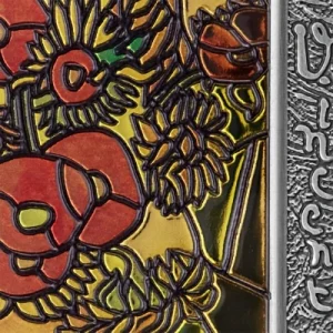 Ghana – 10 Cedis Meisterstücke: Van Gogh Sunflowers 2022 – 2 Oz Silber 13