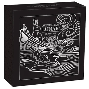 Australien – 2 AUD Lunar III Hase 2023 – 2 Oz Silber AntikFinish 12