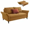 2-Sitzer Schlafsofa – Gelb – Mit Bettfunktion – Mit Kissen 5