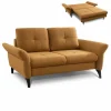 2-Sitzer Schlafsofa – Mustard – Bettfunktion – Mit Kissen 5
