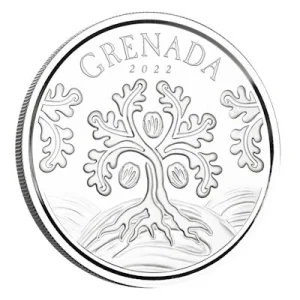 Grenada – 2 Dollar EC8_5 Muskatnussbaum (Nutmeg Tree) 2022 – 1 Oz Silber 9