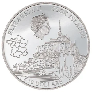 Cook Islands – 10 CID Mont Saint Michel 2023 – 2 Oz Silber PP Ultra High Relief Color 7