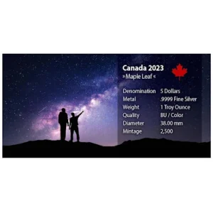 Kanada – 5 CAD Maple Leaf Universum (2.) Schwarzes Loch – 1 Oz Silber Color 12