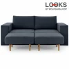 Sofa Mit 2 Hockern – LOOKS By Wolfgang Joop – Dunkelblau – Armlehne Mit Regal – 212 Cm 7