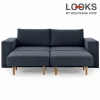 Sofa Mit 2 Hockern – LOOKS By Wolfgang Joop – Dunkelblau – Armlehne Mit Regal – 232 Cm 5