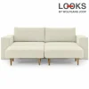 Sofa Mit 2 Hockern – LOOKS By Wolfgang Joop – Creme – Armlehne Mit Regal – 252 Cm 7