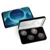 Ghana – 8 Cedis Alien 4 Münzen Set 2022 – 4*1/2 Oz Silber PP Color BU Rhodium 11