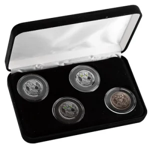 Ghana – 8 Cedis Alien 4 Münzen Set 2022 – 4*1/2 Oz Silber PP Color BU Rhodium 6