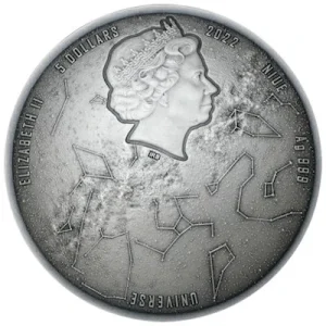 Niue – 5 NZD Universum Milchstrasse 2022 – 2 Oz Silber Antik Finish Color 8