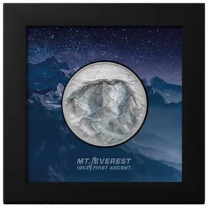 Cook Island – 10 CID Mount Everest Erstbesteigung – 2 Oz Silber PP Ultra High Relief 9
