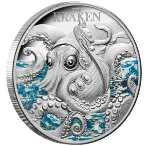 Niue – 5 NZD Mythical Creatures: Riesenkrake (1.) 2023 – 2 Oz Silber PP High Relief 9