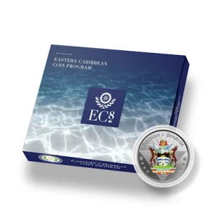 Antigua Und Barbuda – 2 Dollar EC8_5 Coat Of Arms PP 2022 – 1 Oz Silber Color 10