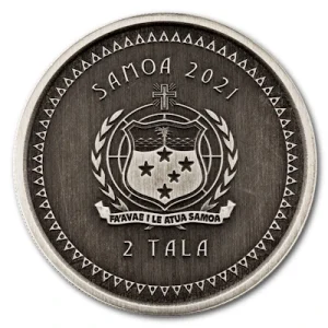 Samoa – 2 Tala Seepferdchen Seahorse 2021 – 1 Oz Silber Antik Finish 7