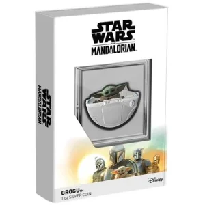 Niue – 2 NZD Star Wars(TM) The Mandalorian(TM) Grogu(TM) Schwebe-Wiege 2023 – 1 Oz Silber PP Color 9