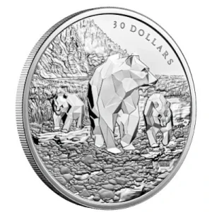 Kanada – 30 CAD Multifacetten Tiere: Grizzly Bears 2023 – 2 Oz Silber PP 9