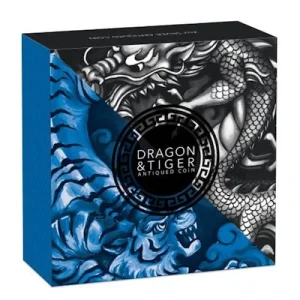 Tuvalu – 2 TVD Dragon And Tiger 2021 – 2 Oz Silber AntikFinish 12