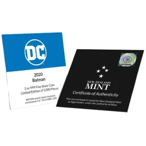 Niue – 5 NZD DC Comics(TM) Batman(TM) Maske 2020 – 2 Oz Silber HighRelief 15