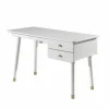 Schreibtisch BILLY – Weiß Satin – Mit 2 Schubkästen 5