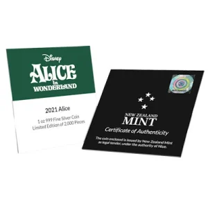 Niue – 2 NZD Disney Alice (1.) Alice Im Wunderland(TM) 2021 – 1 Oz Silber 15